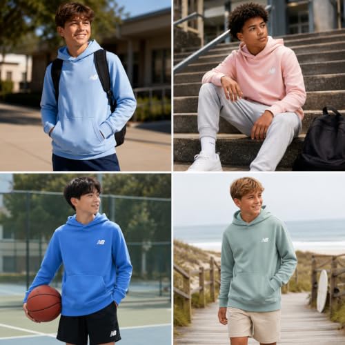 New Balance Boys Athletic Fleece Hoodie with Back Graphic Print, 8-20 - image 2