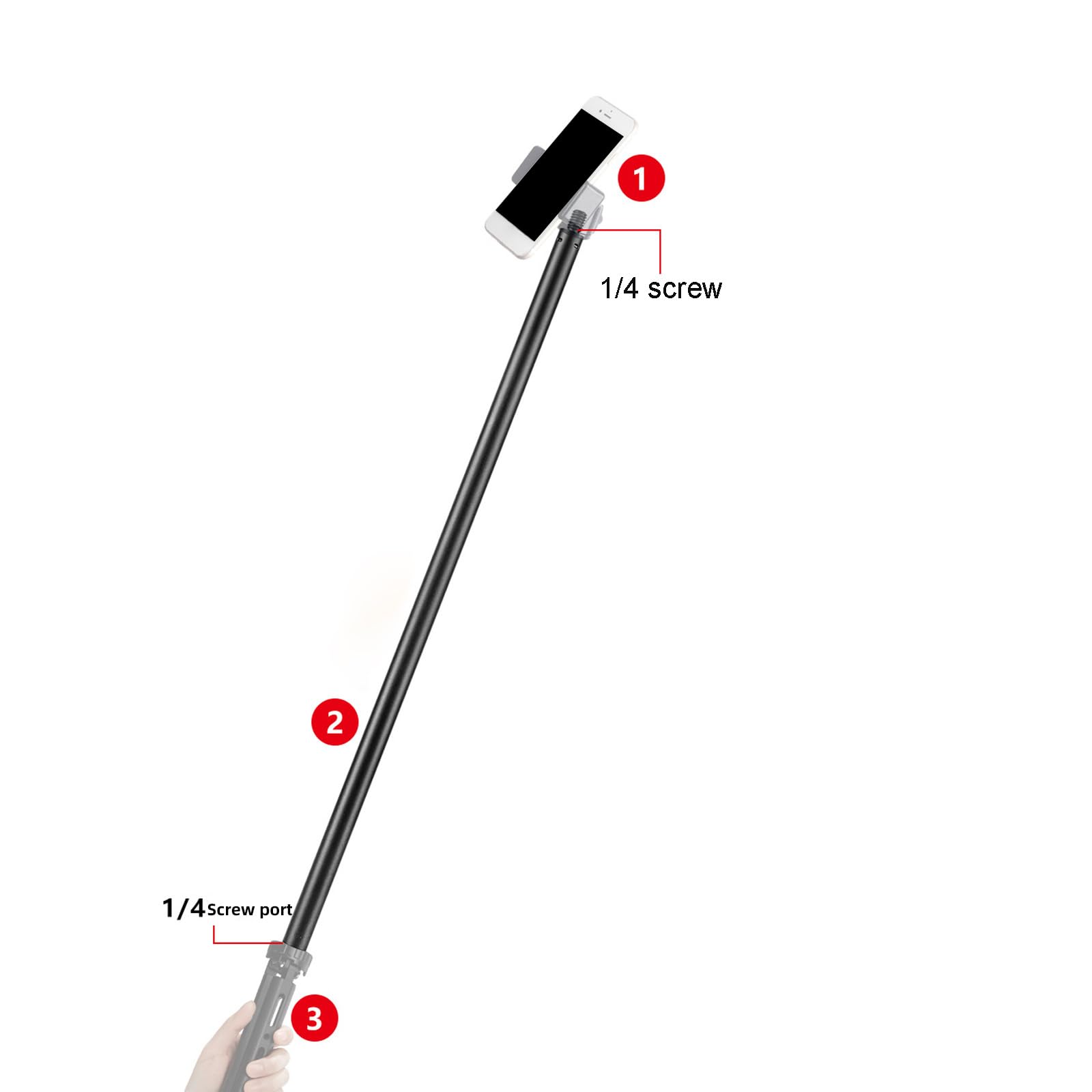 Tige D'extension De Trépied En Métal Pour Appareil Photo 6,35 Mm Poteaux à Vis Pour Monopode Stabilisateurs Accessoire