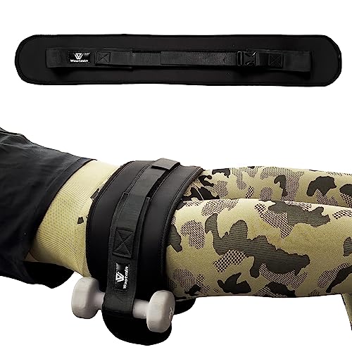 WOOTMIN Cinturón de empuje de cadera, para mancuernas, más cómodo, para el gimnasio o la casa, con almohadillas antideslizantes más anchas y largas, negro