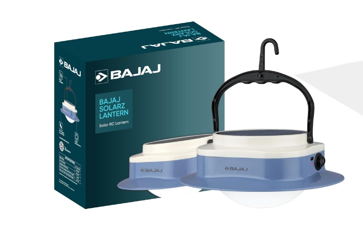 Bajaj Solarz Hanging Solar RC Lantern | Rechargeable Emergency LED Light with 360-Degree Illumination | Type-C & Solar Charging | 2400mAh Li-ion Battery | Portable Lamp for Home & Outdoors-image-46