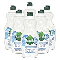 Seventh Generation Dish Liquid Soap Free & Clear liquid soap Pack of 6 Dishwashing Soap Dish Soap for sensitive skin 19 oz