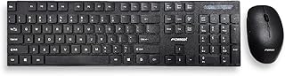 مجموعة كيبورد لاسلكية 2.4 جيجا + ماوس الخيار الاول للمكتب والاعمال FV-W806 تقنية موفرة للطاقة تصميم مريح مقاومة للماء 2.4 أسود Usb