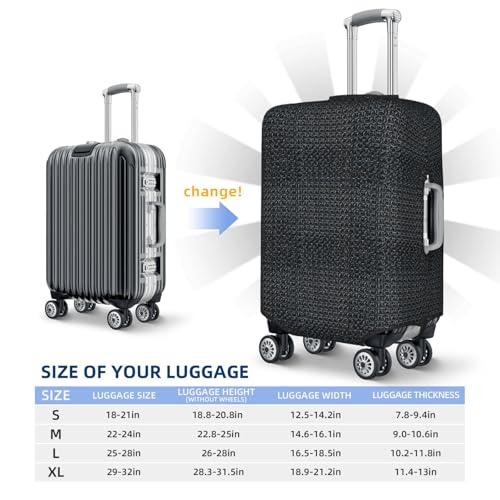Chain Pattern Elastic Travel Luggage Covers Dustproof Scratch-Resistant Suitcase Protector Fit 22-24 Inch4