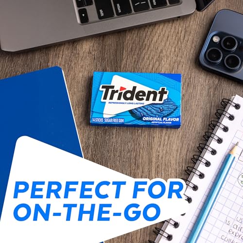 Image of Trident Flavor Sugar Free Gum Packs of 14 Pieces Total Pieces, Original, 168 Count, (Pack of 12)