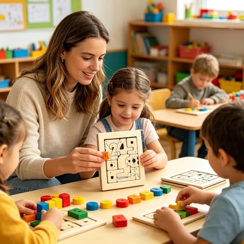 Puzzles infantiles de madera con animales para desarrollar la lógica 2