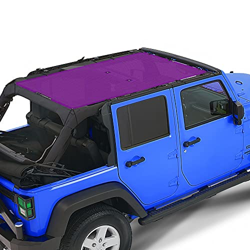 Alien Sunshade Jeep Wrangler Jku Purple (2007-2018) Full Length Mesh Sun Shade for Jeep Jk Unlimited - Blocks Uv, Gifts, Wind, Noise - Bikini Jkini Top Cover for Sport, Sport S, Sahara, Rubicon