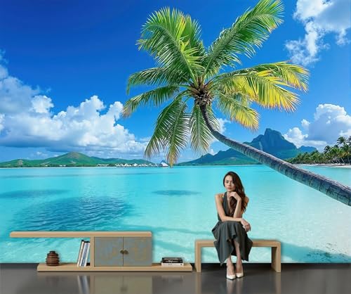 Décoration murale personnalisée papier peint 3d côte tropicale - 4