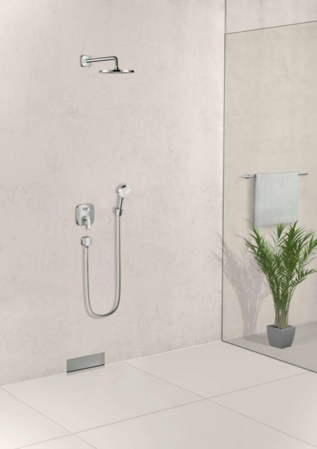 hansgrohe Crometta S - rociador de ducha, ducha fija redondo, cabezal de ducha lluvia con 1 tipo de chorro para conexión pared y techo, con sistema antical, cromo
