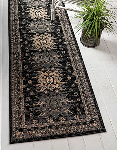 Tapete decorativo Unique Loom 80x305 cm negro y gris miniatura 1
