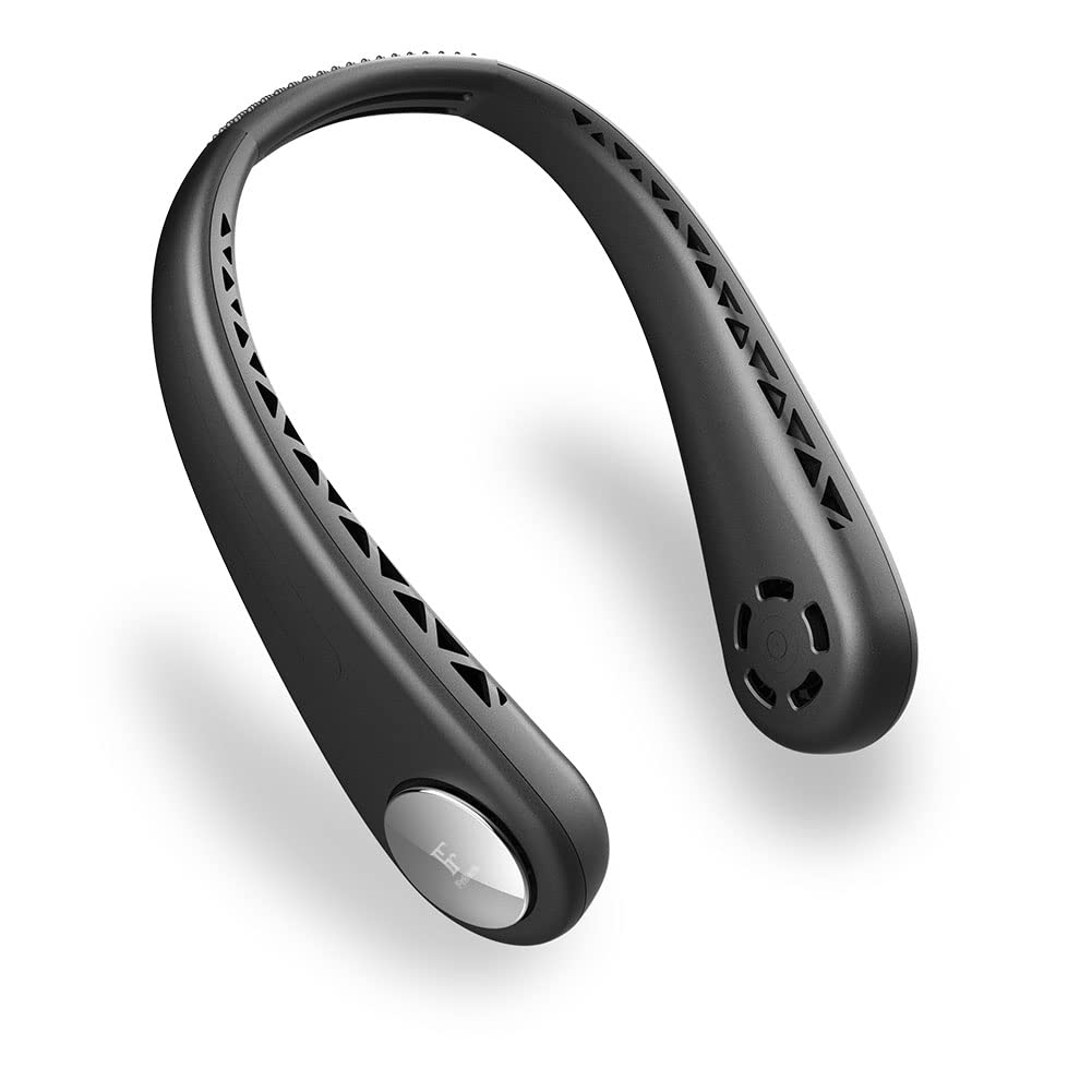 Photo 1 of FrSara Neck Fan, Bladeless Portable Neck Fan, Adjustable, 360° Cooling, Super Quiet, No Blade Fan Design, No Hair Twisting, Even Air Volume On Both Sides, Non-Slip, Short Charging, Long Use Time Pure Black