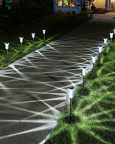 HENRE Solar Pathway Lights Outdoor Waterproof IP65- Stainless Steel Solar Outdoor Lights, Solar Lights for Outside Yard Walkway Patio Garden Decorative, Cool White (6PK) HENRE Solar Pathway Lights Outdoor Waterproof IP65- Stainless Steel Solar Outdoor Lights, Solar Lights for Outside Yard Walkway Patio Garden Decorative, Cool White (6PK)
