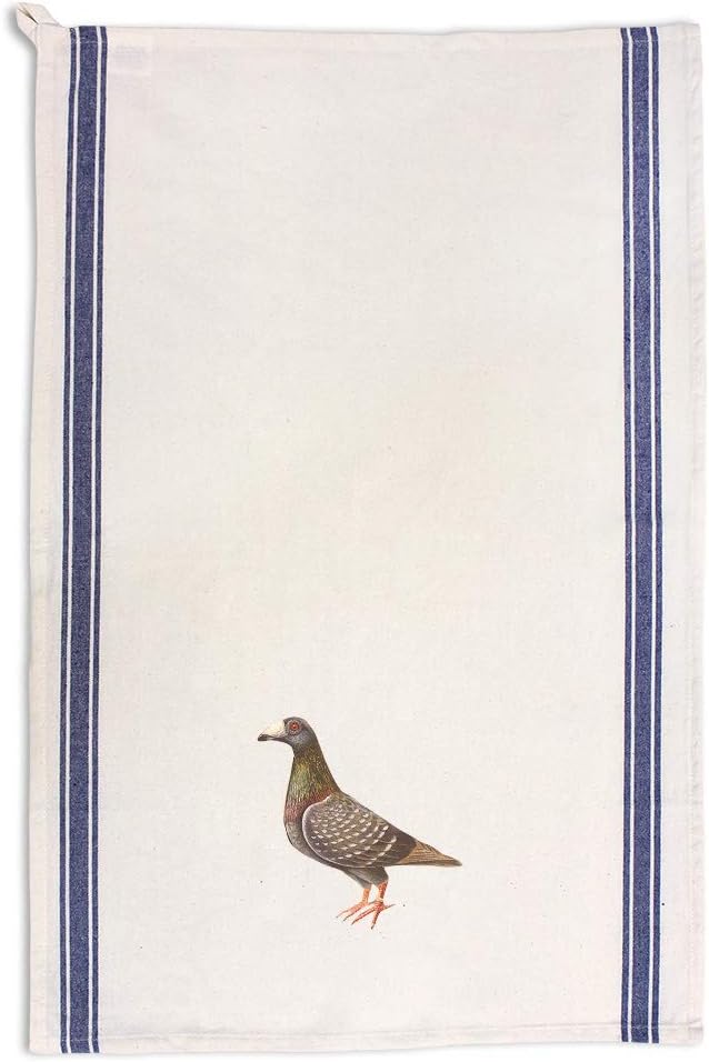 Custom Decor Kitchen Towels Pigeon Vintage Look Vintage Cleaning Supplies Dish Towels Blue Stripe Design Only
