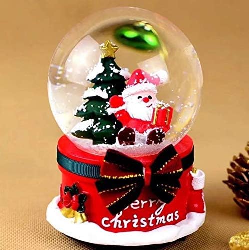 Gwill Christmas Snow Globe Luminous Music Box Musical Snowflakes Jingle Bells Santa and Snowman Decoration and Gift