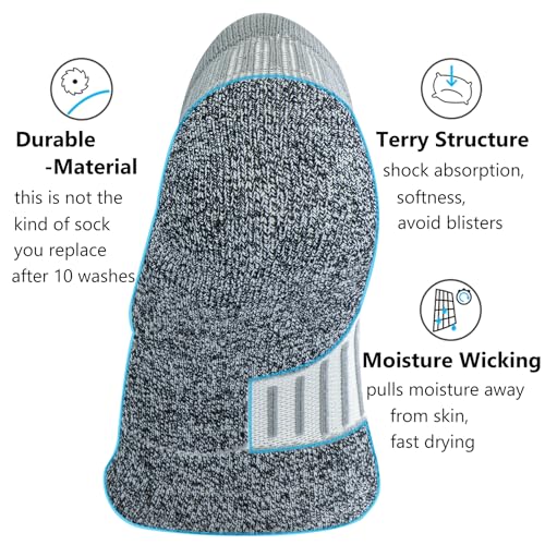 Image of CWVLC No Show Sports Compression Socks for Men Women with Cushion (4 /8 Pairs)