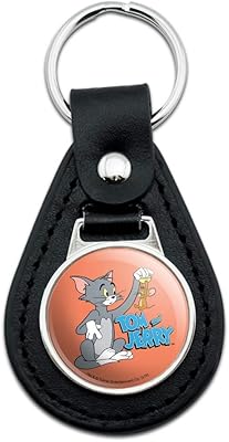 Black Leather Tom and Jerry Best Friends Keychain