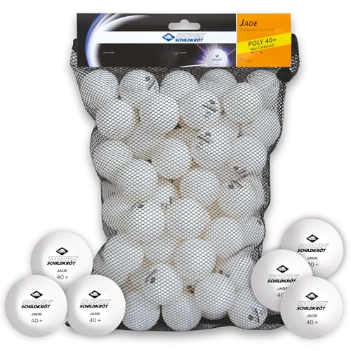 Balles de tennis de table Donic-Schildkröt Jade Poly 40+ en lot de 6 pour le ping-pong loisir
