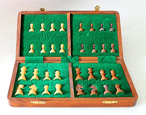 Stonkraft Wooden Chess Game Board, Wooden Chess Pieces With Storage Slots (14" X 14" Inch) #TOP3