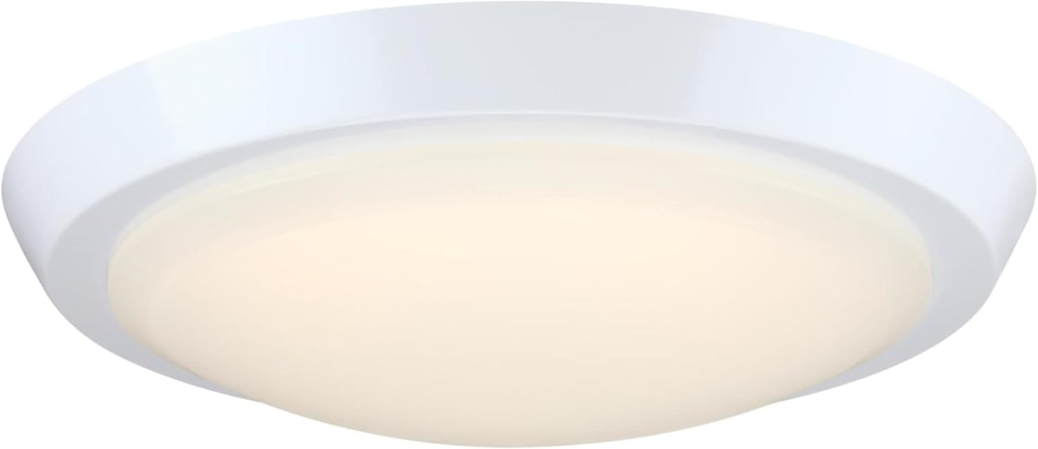 Westinghouse Lighting 6136900 Morrell Transitional One-Light, 11 Inch 23 Watt LED Indoor Flush Mount Fixture with Color Temperature Selection, White Finish, Frosted Acrylic Shade