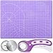 Rotary Fabric Cutter and Mat Set, Audab Self Healing Sewing Mats Shirt Cutter 45mm Rotary Cutting Wheel with Fabric Tool Blades for Cloth Crafts Quilting Scrapbooking Hobby (A4 9" x 12" Purple)
