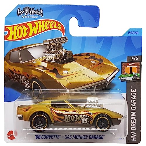 Hot Wheels - ´68 Corvette - Gas Monkey Garage - HW Dream Garage 5/5 - HKH23 - Short Card - Gold metallic - Mattel 2023