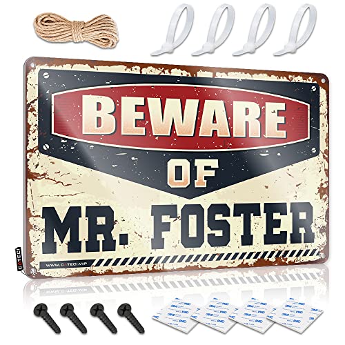 Abipuir Decoraciones de cerveza para hombre, cueva de cuidado con el Sr. Foster, letrero de estaño, carteles divertidos de barra para decoración del bar del hogar (tamaño 30 x 40 cm)