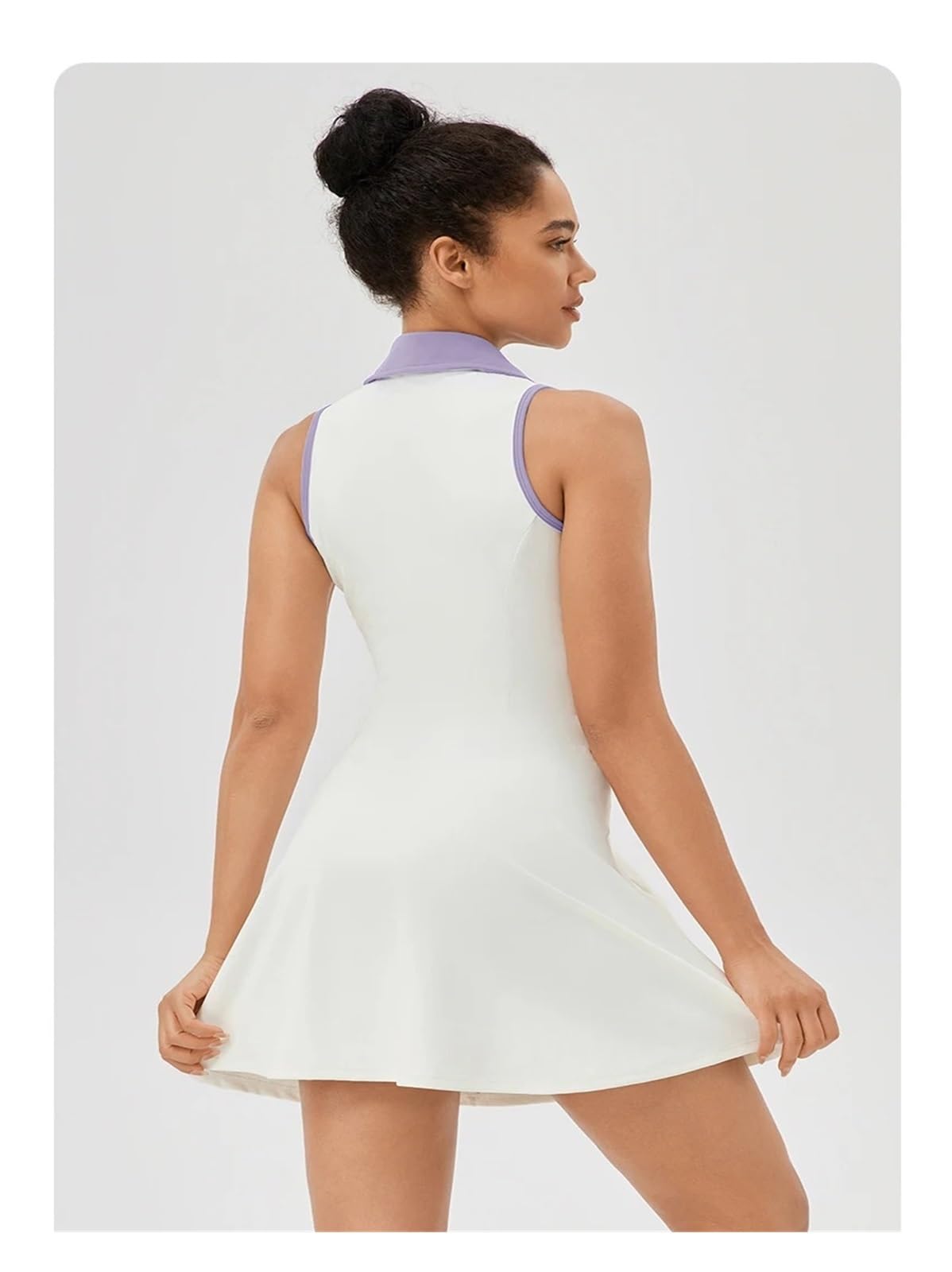 Vestido Tenis Mujer Vestido De Tenis Una Pieza con Cuello Abatible For Mujer, Deportivo Secado Rápido, Transpirable, Y Ocio