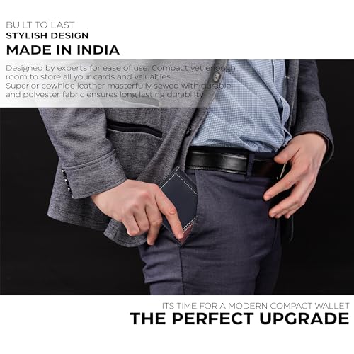 Image of Leather Trifold Wallets for Men with Rfid and 9 Credi Card Front Pocket Wallet (Black /Cognac), Black /Cognac, Small, Cfh12