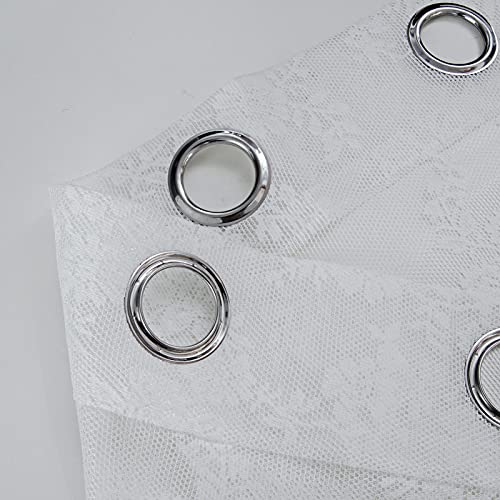 Anytime White Lace Sheer Curtain Panels For Living Room Elegant Window Treatment Sets Light Filtering Translucent Draperies For Office (2 Panels,W55 X L63Inch) #TOP5