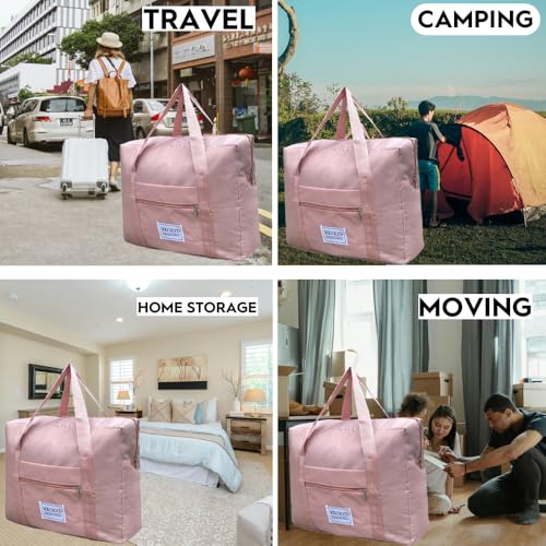 Large Duffel Bags for Travel, 70L Foldable Travel Tote Bags, Weekender Overnight Bags for Men & Women with Trolley Sleeve4