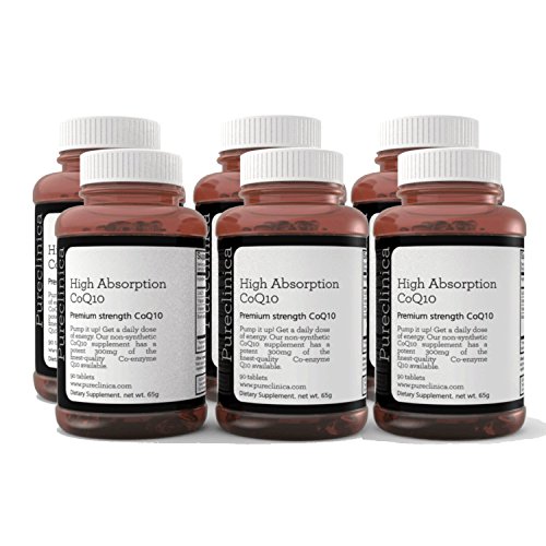 CoQ10 300mg x 540 comprimidos (6 frascos con 90 comprimidos cada uno – Suministro de 18 Meses) con Vitamina C y extracto de pimienta negra. SKU: CQ3x6