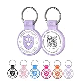 ilFindYou Silicone Cat Tags Personalized Small for Pet Collars, QR Code Cat Name Tags, Scan Location Alerts, Purple S