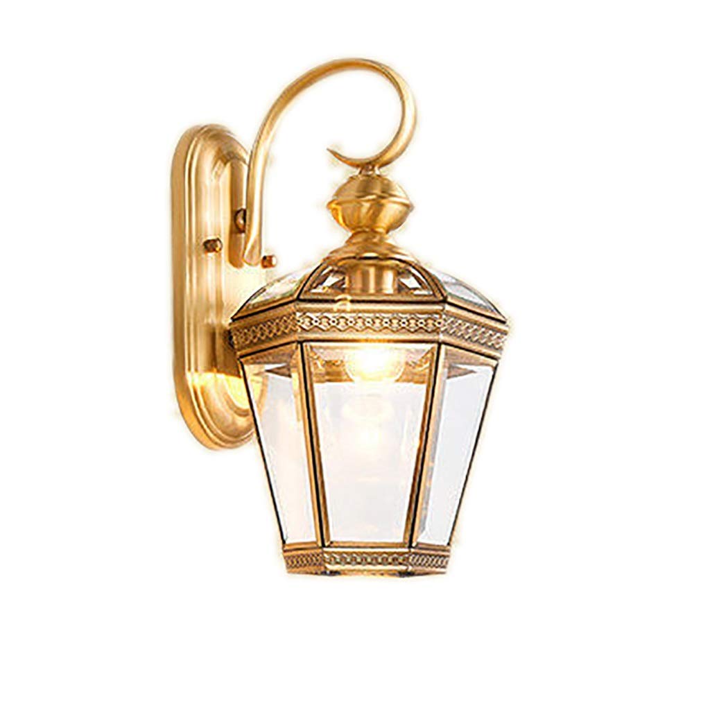 HynJGih Creative All-Copper Restaurant Balcony Courtyard Wall Lamp Waterproof Outdoor Wall Lamp Cafe Aisle Foyer Lights(D)