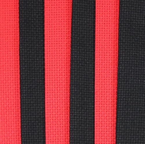 Image of KCS 4 /6 pc of 12 inch x 18 inch 30cmx45cm 16CT Counted Cotton Aida Cloth Cross Stitch Fabric (Red+Black, 6 pc)