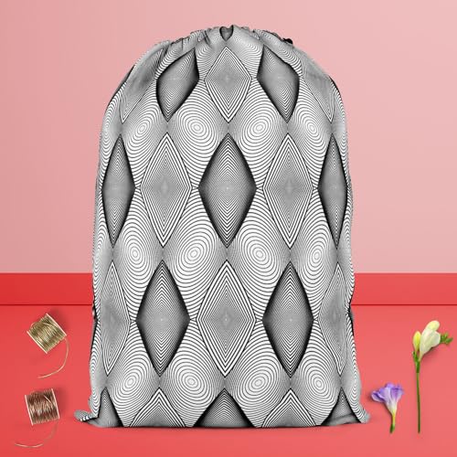 Image of ArtzFolio Monochrome Diamond D2 | Reusable Sack Bag | Bag for Gym, Storage, Vegetable & Travel