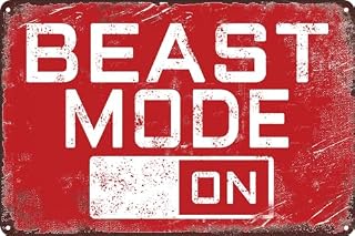 Beast Mode On Sign Funny Gym Decor Inspirational Quotes Wall Decor for Home Office Living Room Gym Workout Positive Gift 8x12 Inch