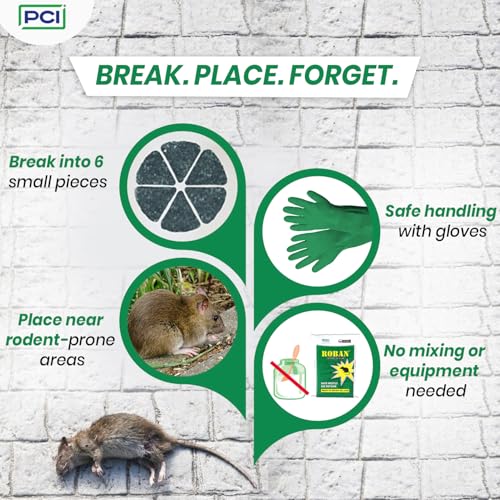 Image of PCI Pest Control Pvt Ltd Roban Cake 100gm | Kills Rats Outdoors in One Feed | Effective Against All Types of Rats (5)