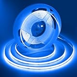 ShineBurky COB ledテープライト 5m 12V ブルー CRI93+ 高輝度 テープライト 間接照明 切断可能 取付簡単 非防水 寝室/お部屋/インドア/アウトドア 飾り DIY