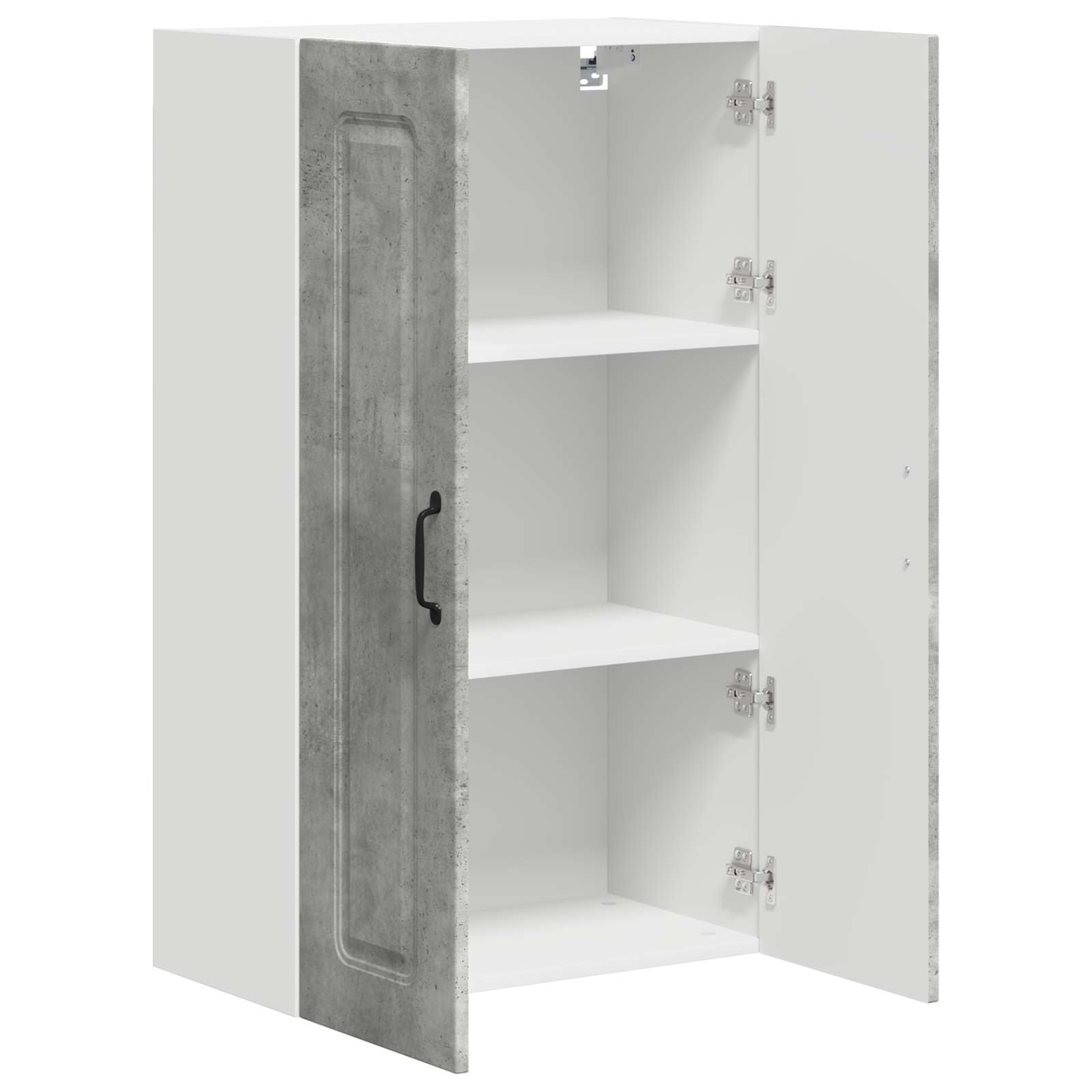 Mobile da cucina in legno cemento grigio, 60 x 31 x 100 cm, con 3 ripiani e 2 ante, molto spazio, autoportante, armadietto multiuso ideale per cucina, cantina, piano di lavoro, stoccaggio