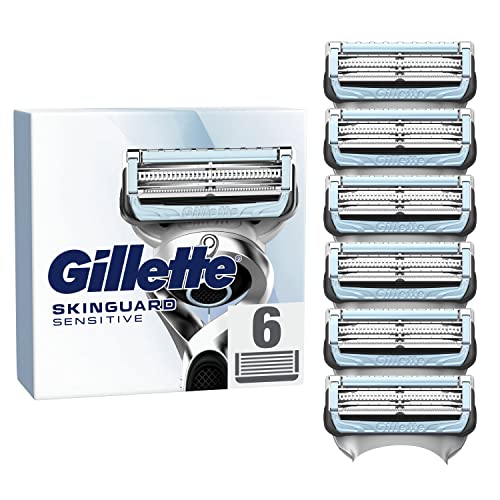 Gillette Lames De Rechange SkinGuard, Pack De 6 Cartouches De Lames De Rasoir Homme, Conçues Pour Un Rasage De La Peau Sensible, Compatibles Aussi Avec...