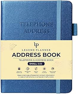 Legend Planner Address Book with Alphabetical Tabs  Mini Telephone Address Book for Phone Numbers, Addresses, Email Contacts, Passwords & Important Dates Small Size, 11x14.5cm, Hardcover (Rose Gold)