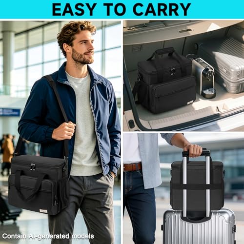 Image of Coffee Maker Travel Bag Compatible with Keurig K-Mini Mate /Mate Plus,Single Serve Coffee Brewer Carrying Case with Multiple Pockets for K-Cup Pods & Accessories,Gift for Coffee Lovers,Easy-Clean,Black