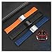 Arc Mouth Watchband 22mm 23mm for Mido Rubber Watch Strap for M005 for M005.430 for M005.614 for Citizen for Blue Angel Black Orange Blue Bracelet (Color : Blue Silver A, Size : 23mm)