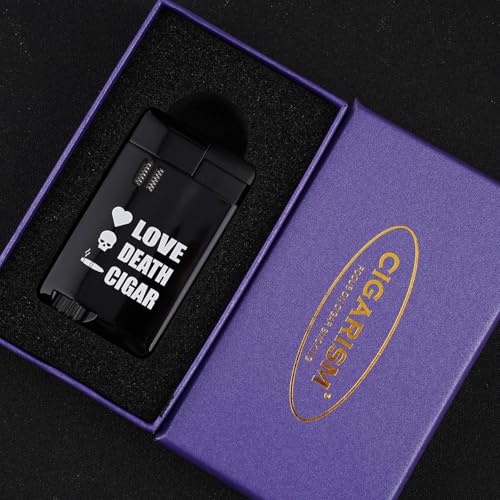 Encendedor a llama de soplete Slim 1 negro resistente al viento miniatura 5