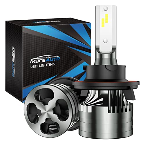 Marsauto H13/9008 LED Bulbs, 16000LM 6500K Crisp White, Highly Focused Beam, Super Bright LED Light Bulb Kit, 10 Min Installation, Pack of 2