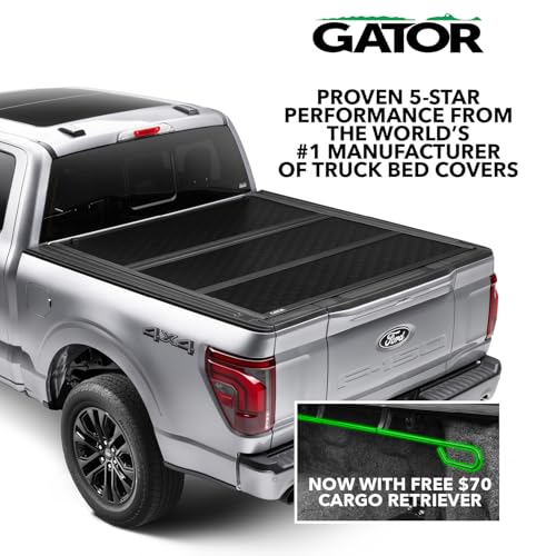 Image of Gator EFX Hard Tri-Fold Truck Bed Tonneau Cover - Heavy-Duty Truck Bed Protection - Durable Aluminum Panels - Hard Folding Tonneau Cover - 2021-2026 Ford F-150 (incl. Raptor /Lightning) - 5'7 inch Bed