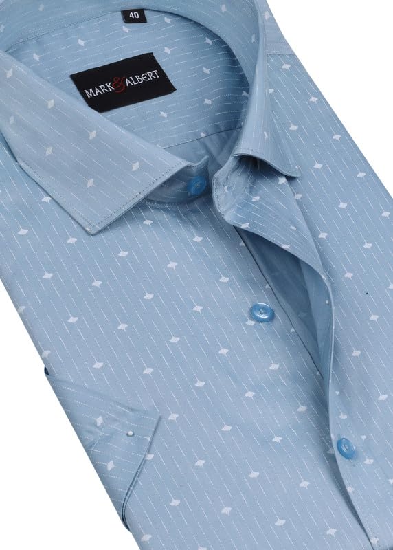 Image of MARK & ALBERT Mens Half Sleeves Printed Shirt