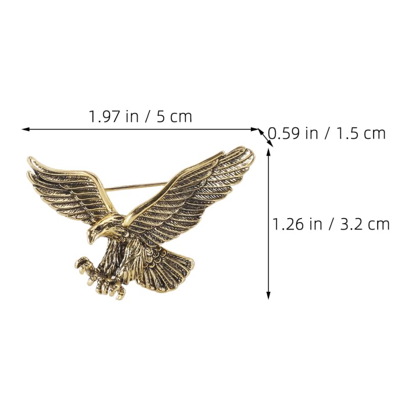 Image of GALPADA 2pcs Vintage Eagle Brooch Gold Plated Animal Hawk Lapel Pin Flying Bird Breastpin for Women Men Jewelry Gift, 5.00X3.20X1.50CM, 0WHB14U310MAXMDW542IUJK