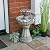 Alpine Corporation ZEN640S 24" 2-Tier Classic Pedestal Water Fountain, Indoor/Outdoor Floor Water Feature for Garden, Patio, and Home Décor, Gray