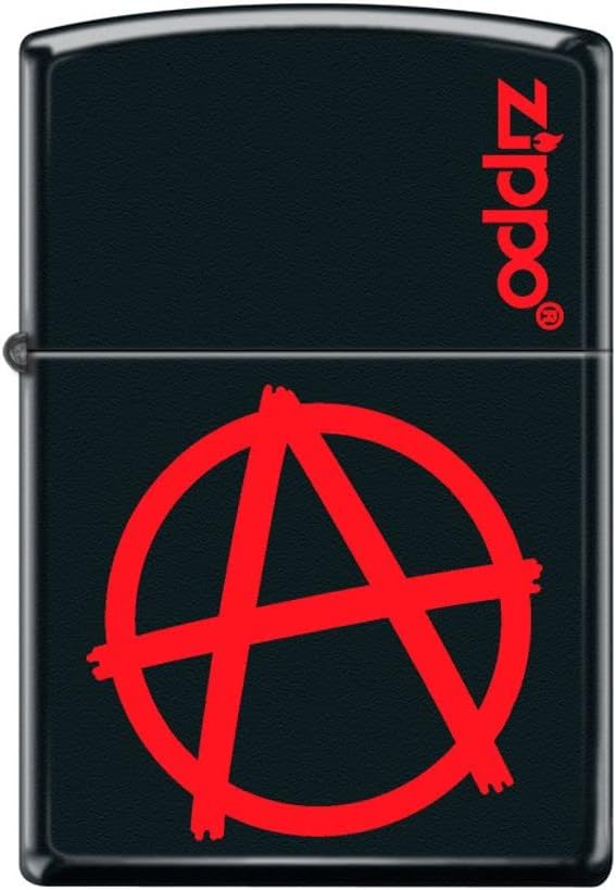 Zippo Lighter- Anarchy A Logo Design Black Matte Windproof Lighter #Z5221