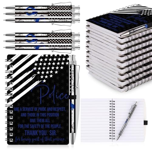 Libretas y bolígrafos para policía en pack de 10 sets ideales como regalo de agradecimiento